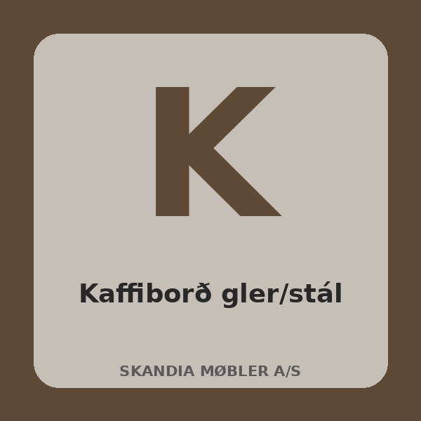 [BH-BRD-T43-01] Kaffiborð gler/stál