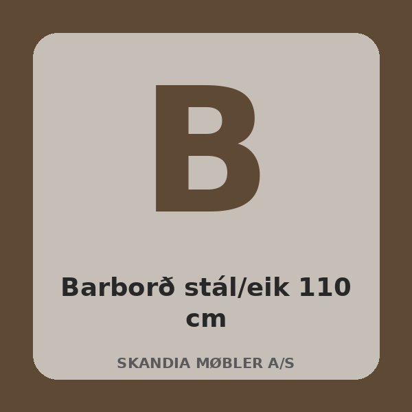 [BH-BRD-T44-01] Barborð stál/eik 110 cm